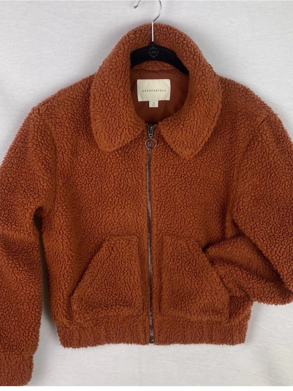 Aeropostale Rust Orange Sherpa Lined Jacket